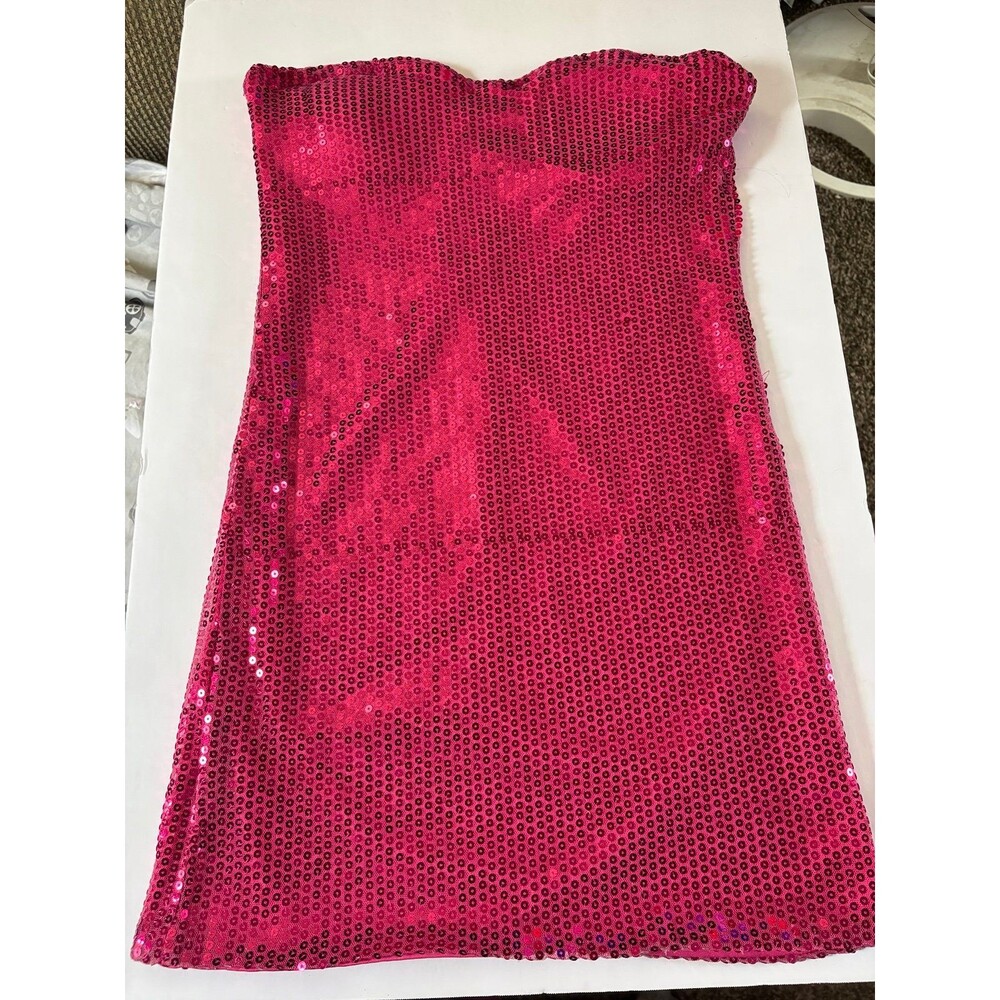 Sugar And Spice Hot Pink Sequence Tube Mini Dress, Taylor Swift Inspired Size M
